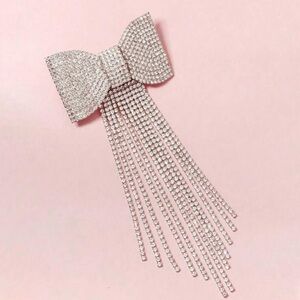 Silver or gold rhinestone bow hair clip hair accessories